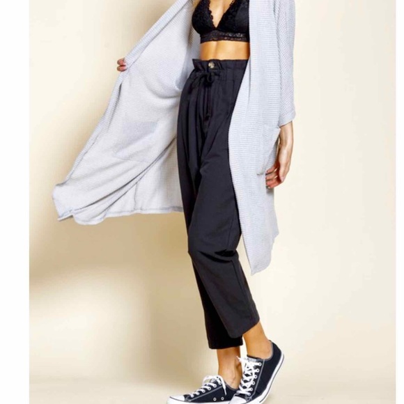 VERSATILE HIGH WAIST PAPER BAG PANTS - Picture 2 of 4